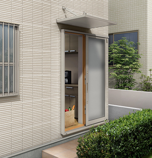 ｱﾙﾐ樹脂複合ﾀｲﾌﾟ ｷｯﾁﾝ外観 戸開 ｼｬｲﾝｸﾞﾚｰ