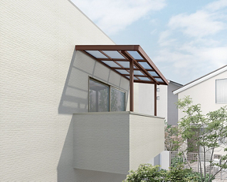造り付けﾊﾞﾙｺﾆｰ用屋根ﾀｲﾌﾟ施工例_ｸﾘｴﾓｶ