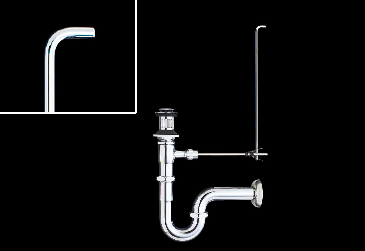 ポップアップ式排水金具(呼び径32mm)_壁排水Pトラップ(排水口カバー付)
