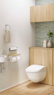 フロート_トイレ_足元の床をすっきりさせることで、機能的かつ美しいトイレ空間を生みだす壁掛便器です