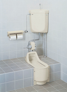 和風簡易水洗便器セット(建築基準法適合商品)_小便兼用設置例